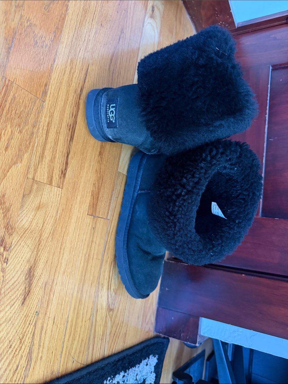 UGG Black Tall Shearling Boots - Picture 6 of 6